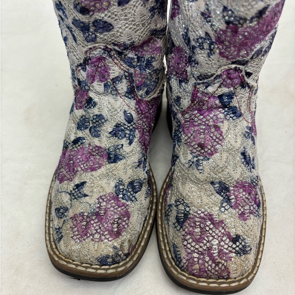 Old West Cream kids boots size 10 toddler girl - Picture 7 of 11